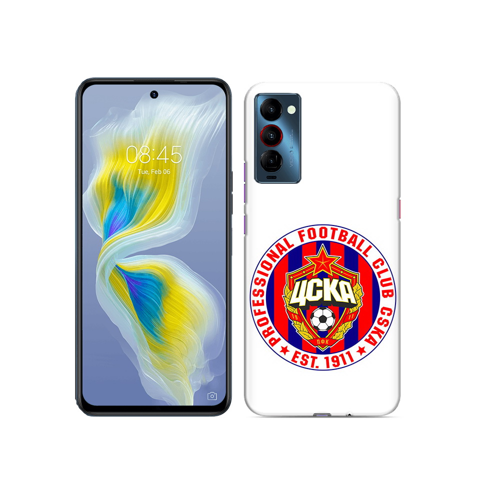 

Чехол MyPads Tocco для Tecno Camon 18 ФК ЦСК логотип, Прозрачный, Tocco