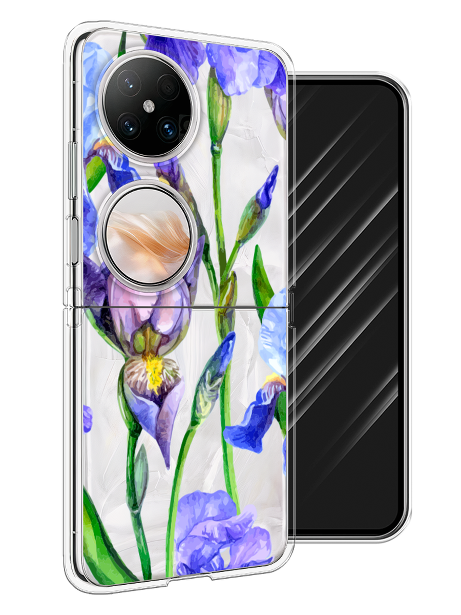 

Чехол Awog на Huawei Pocket 2 "Синие ирисы", Фиолетовый;голубой;зеленый, 6123850-1