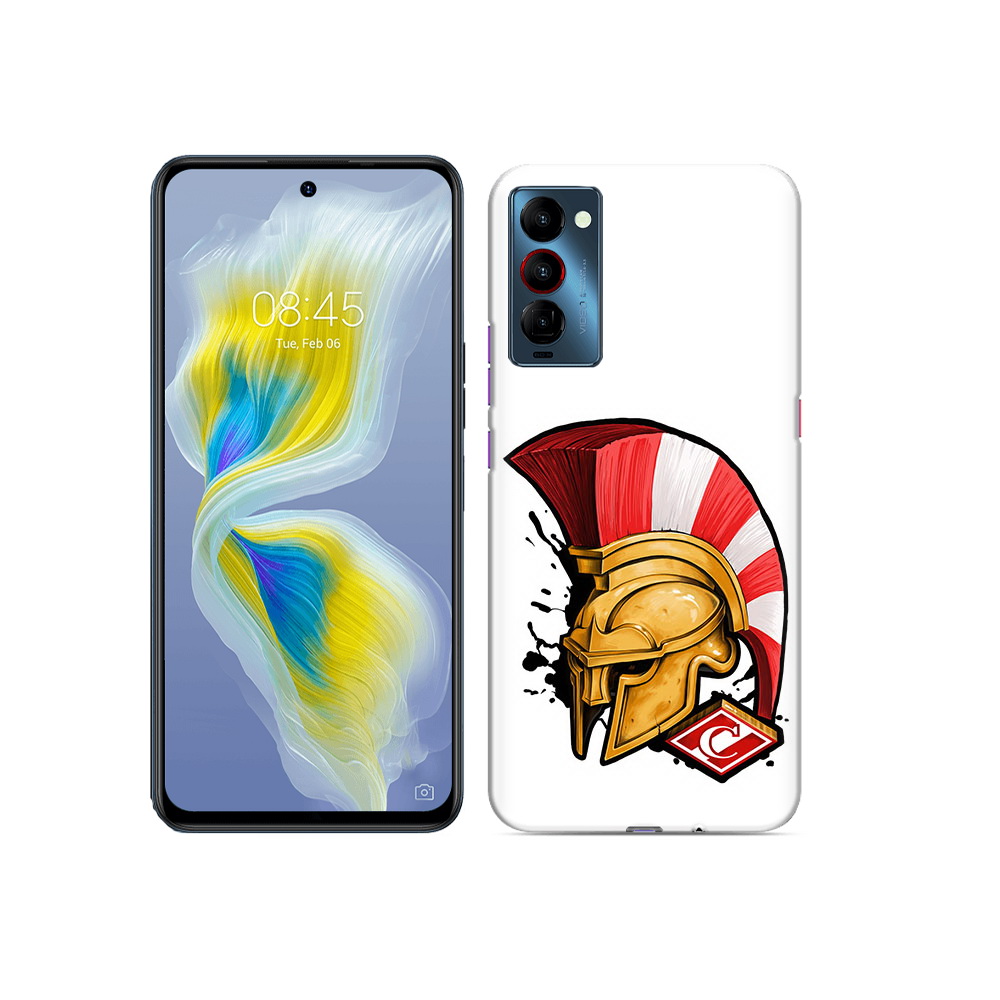 

Чехол MyPads Tocco для Tecno Camon 18 ФК спартак шлем, Прозрачный, Tocco
