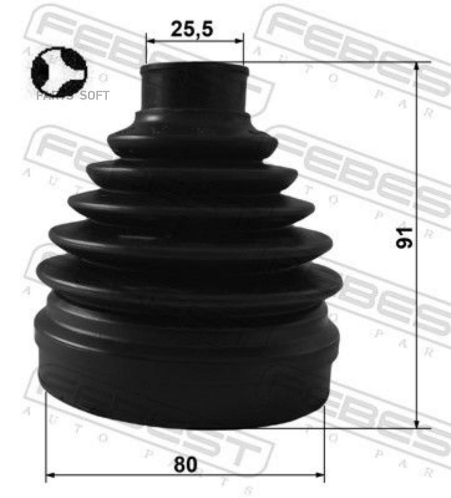 

1215-D7T Пыльник Шрус Внутренний Комплект 80X91X25.5 FEBEST 1215d7t