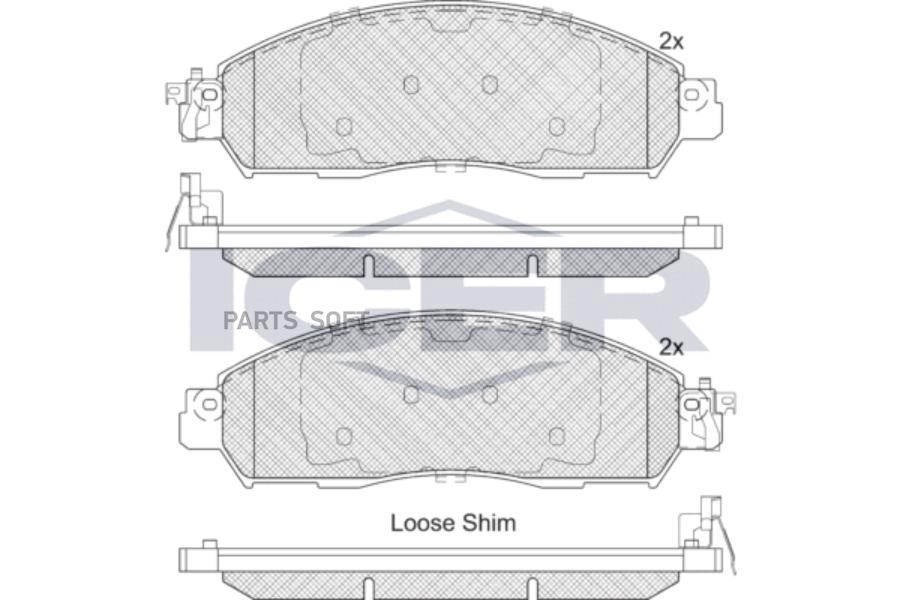 

Колодки Дисковые Передние Nissan Leaf 18> ICER 182249203 182249-203