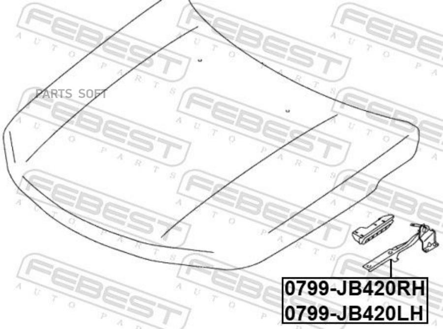 

0799-Jb420rh_петля Капота Правая! Suzuki Grand Vitara Jb416 06-14 Febest арт. 0799JB420RH