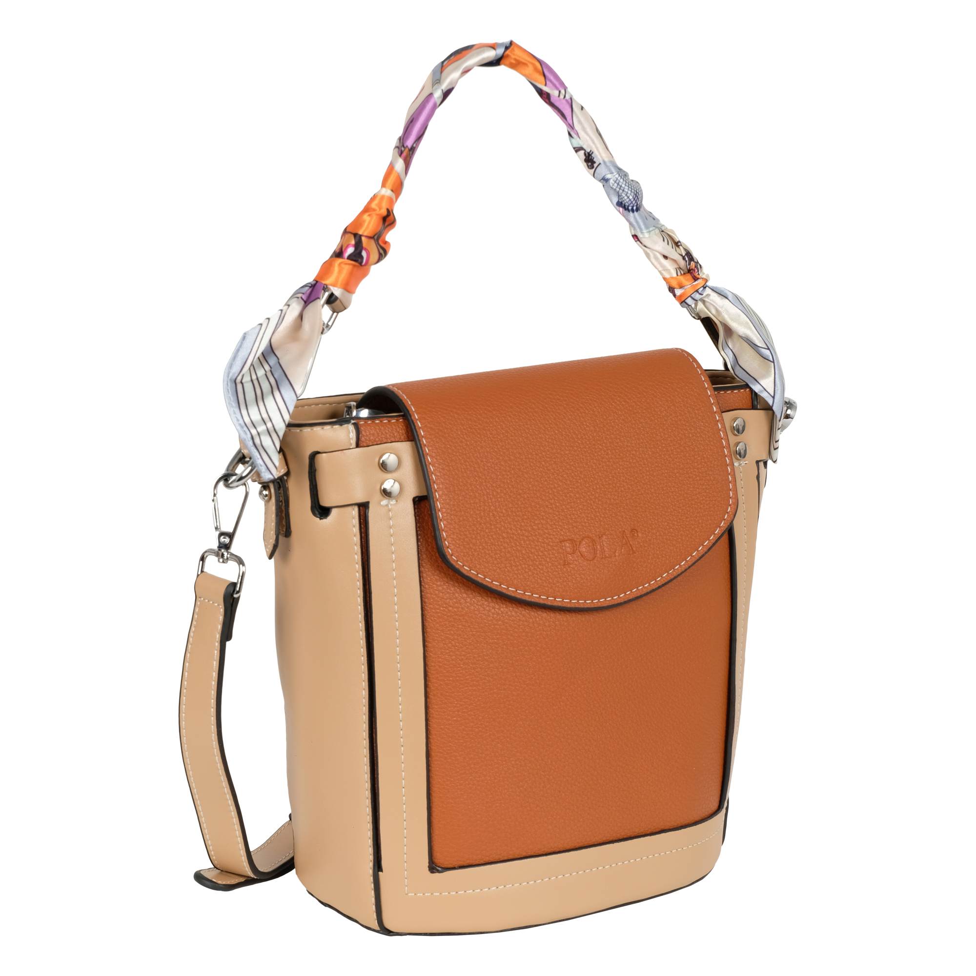 Комплект (сумка+платок) женский POLA 86023, коричневый
