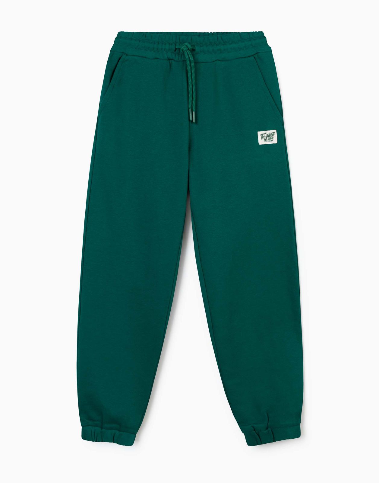 Спортивные брюки для мальчика Gloria Jeans BAC012732 темно-зеленый 6-8л/128 брюки для мальчиков джоггеры темно синие с печатью
