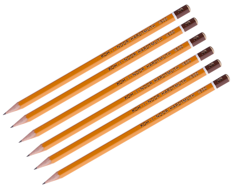 

Карандаш чернографитный Koh-I-Noor 1500 2B, заточенный 150002B01170RU 6 штук