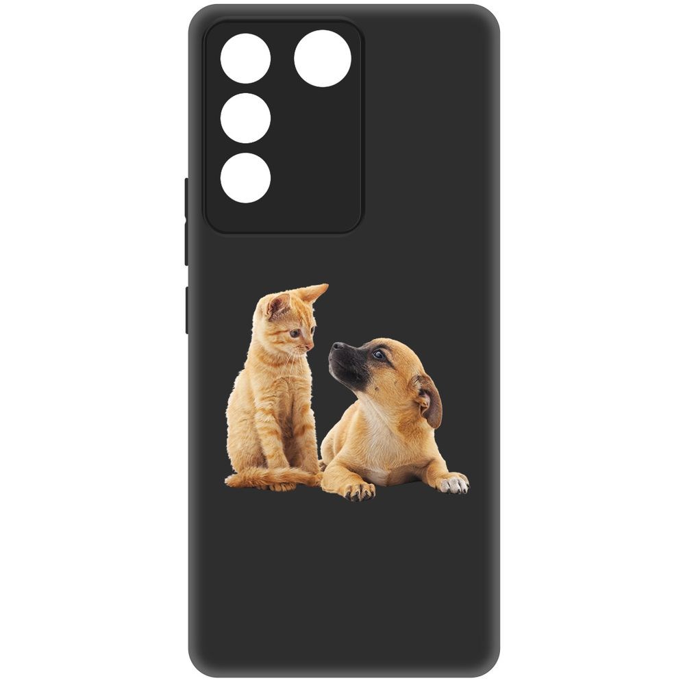 Чехол-накладка Krutoff Soft Case Лучшие друзья для Vivo V27e черный