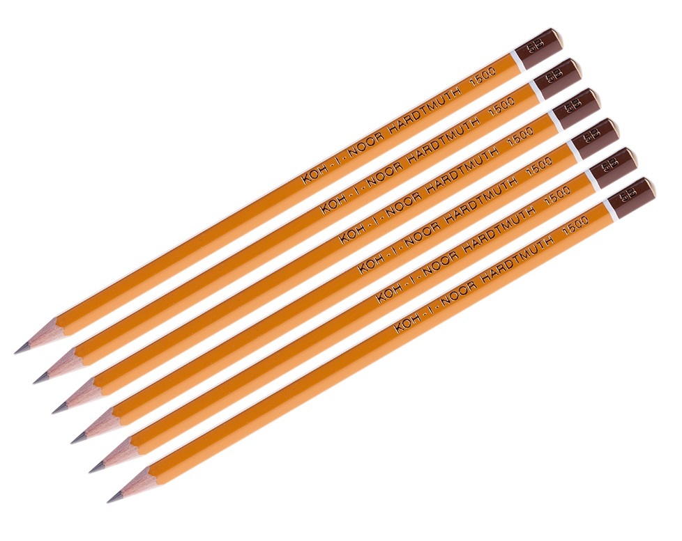 

Карандаш чернографитный Koh-I-Noor 1500 5B, заточенный 150005B01170RU 6 штук