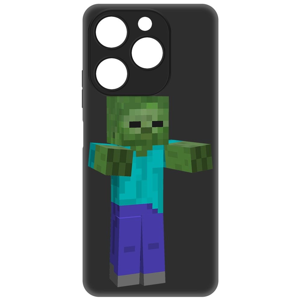 

Чехол-накладка Krutoff Soft Case Minecraft-Гигант для Itel A70 черный