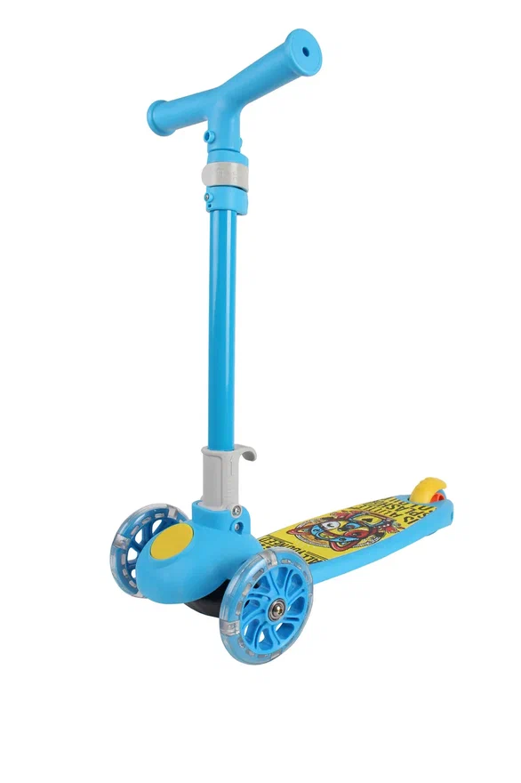 Самокат трехколесный Potis складной, со светящимися колёсами