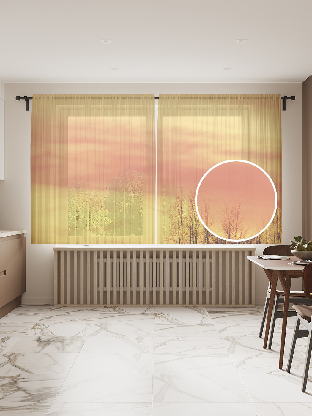 

Фототюль JoyArty "Одинокий конь на закате" 145x180см, 2 полотна, лента, 50 крючков, Одинокий конь на закате