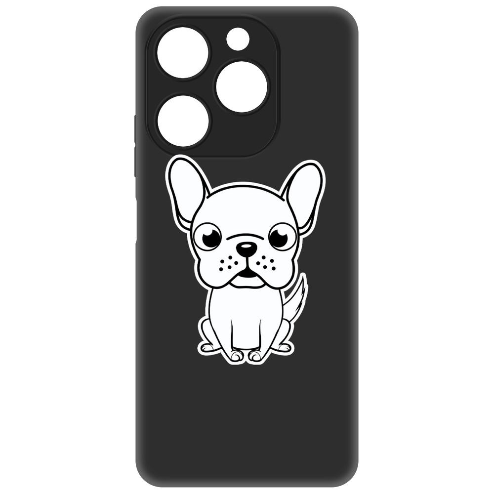

Чехол-накладка Krutoff Soft Case Черно-белый щенок для Itel A70 черный