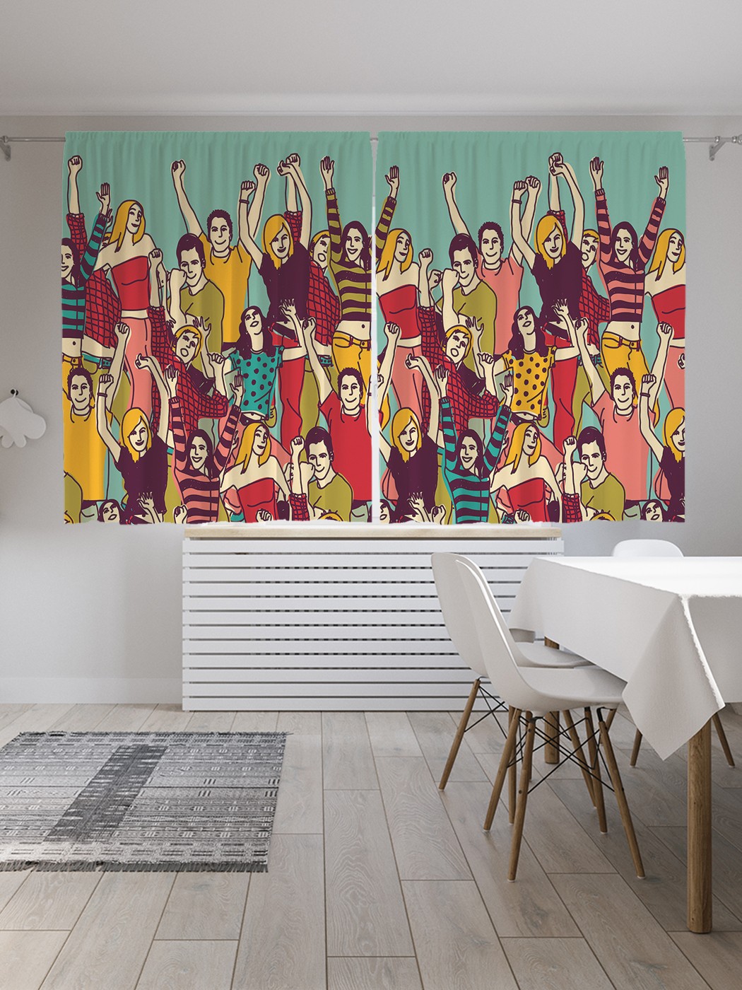 

Классические шторы JoyArty "Пляски на дискотеке", серия Oxford DeLux, 2 полотна 145x180 см, Пляски на дискотеке