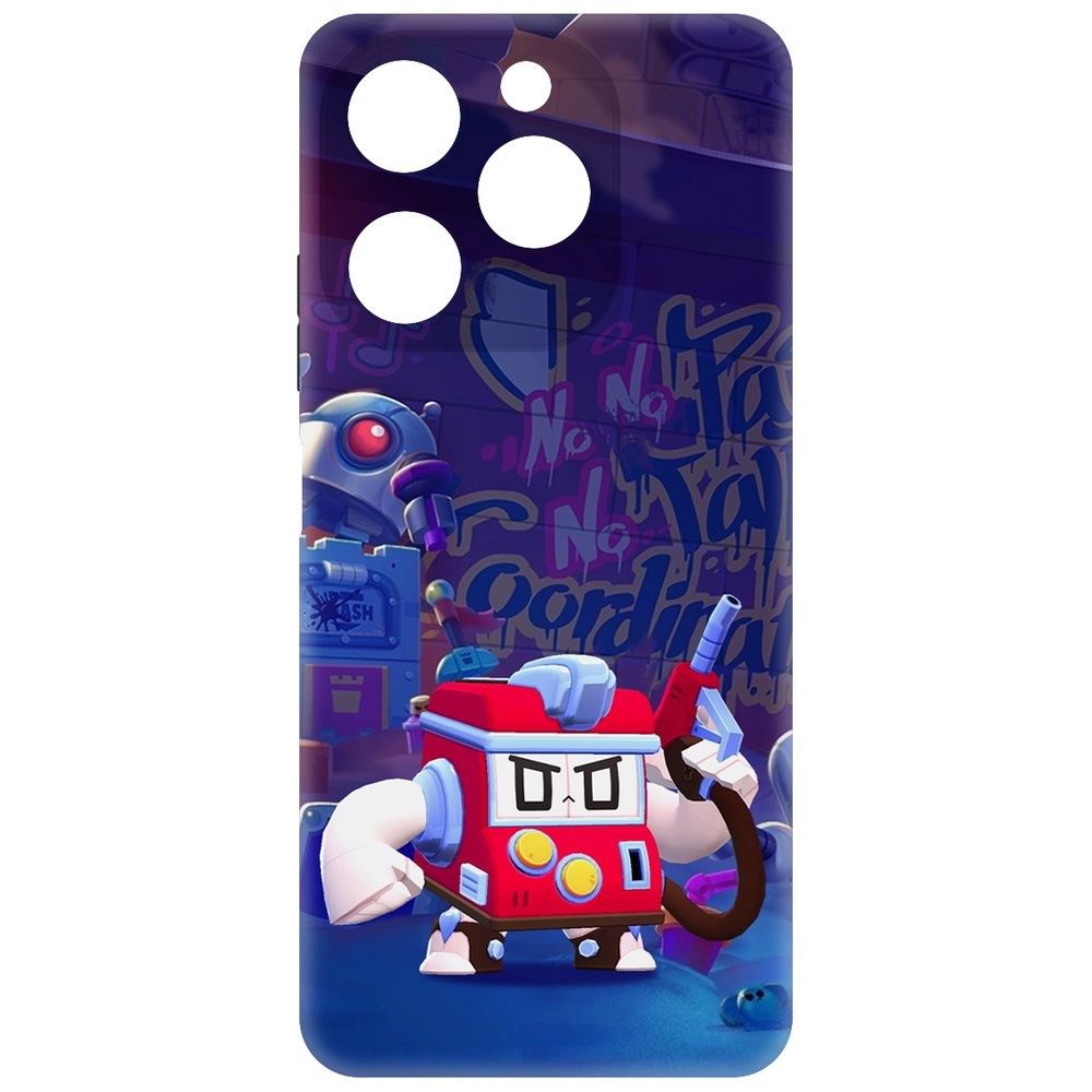 

Чехол-накладка Krutoff Soft Case Brawl Stars - V8-БИТ для Itel A70 черный