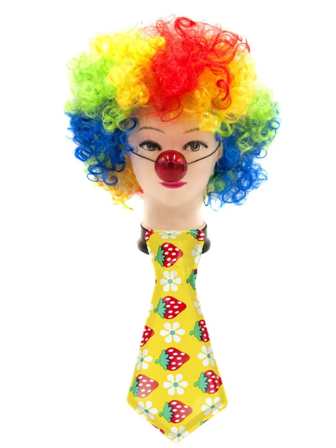 

Парик карнавальный Клоун с носом, галстуком ТНК1962, Разноцветный, ТНК1962