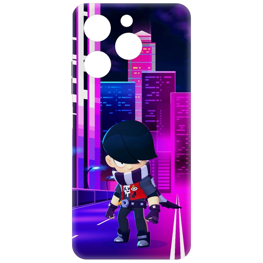 

Чехол-накладка Krutoff Soft Case Brawl Stars - Эдгар для Itel A70 черный