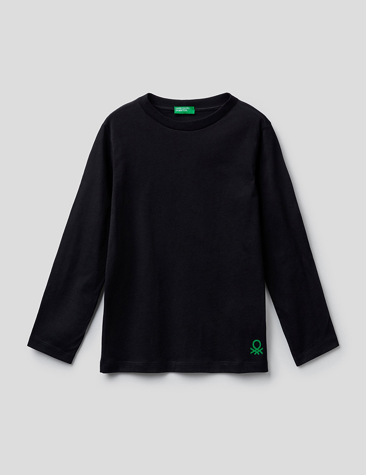 

Лонгслив для мальчиков Benetton цв. черный р.158, 21A_3I1XC14QD