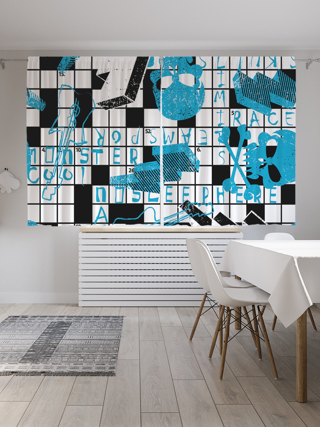 

Классические шторы JoyArty "Готический кроссворд", Oxford DeLux, 2 полотна 145x180 см, Готический кроссворд