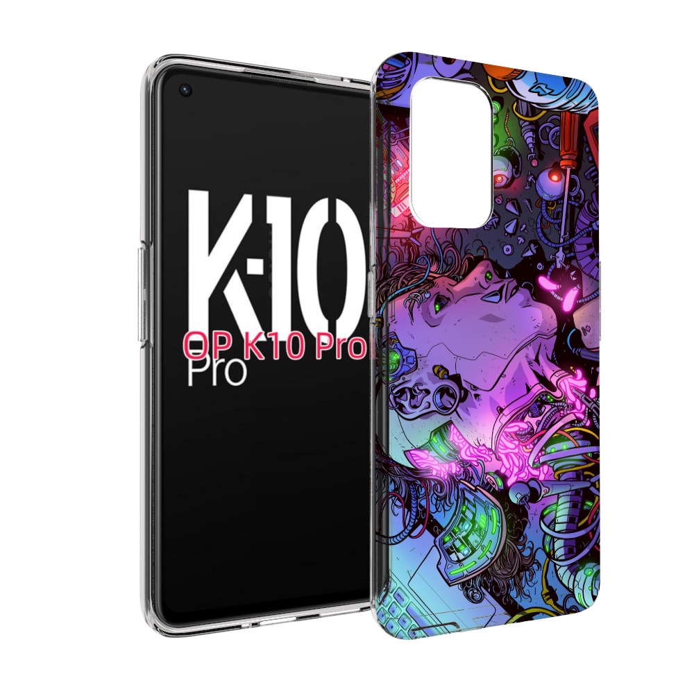 

Чехол MyPads голова робота мультик для OPPO K10 Pro, Прозрачный, Tocco