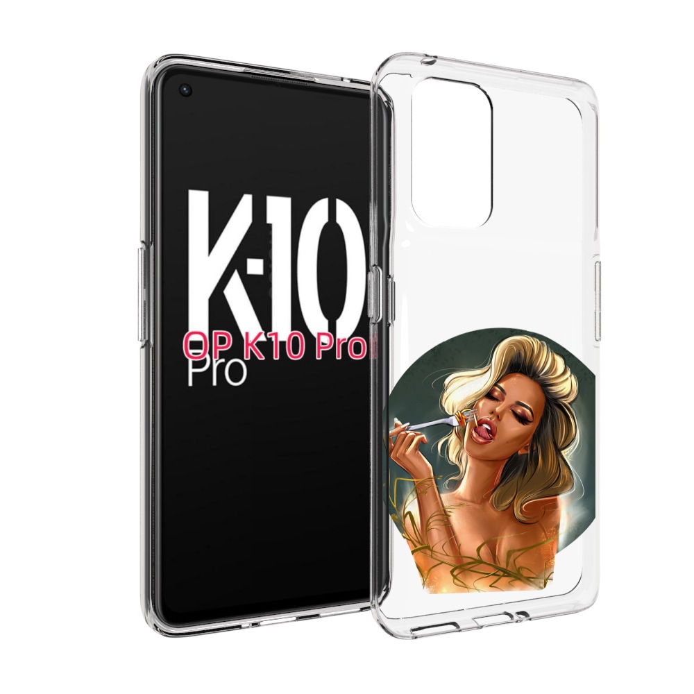 

Чехол MyPads голодная-девушка-модель женский для OPPO K10 Pro, Прозрачный, Tocco