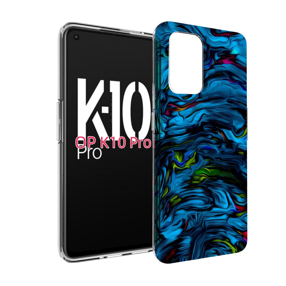 

Чехол MyPads голубая краска в темноте для OPPO K10 Pro, Прозрачный, Tocco