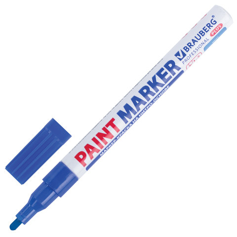 

Маркер-краска лаковый (paint marker) 2 мм, СИНИЙ, НИТРО-ОСНОВА, алюминиевый корпус, BR