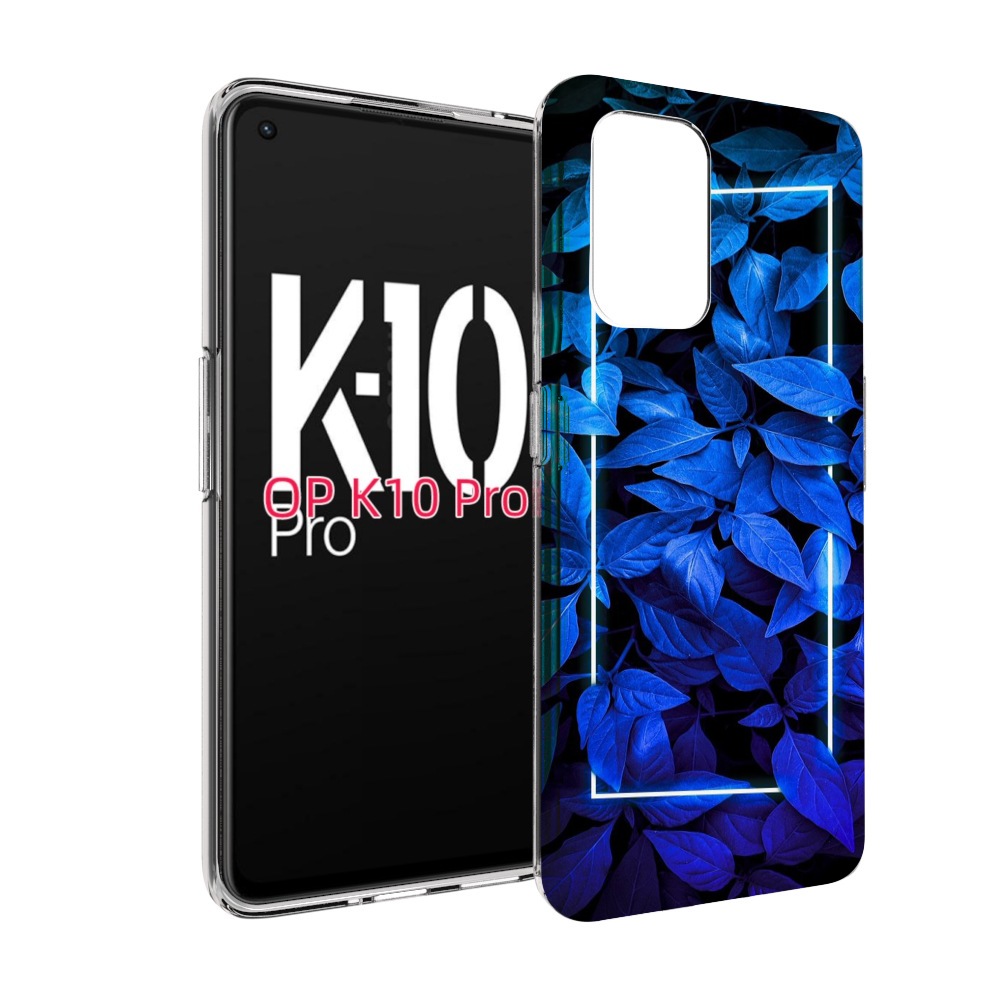 

Чехол MyPads голубые цветочки неон для OPPO K10 Pro, Прозрачный, Tocco