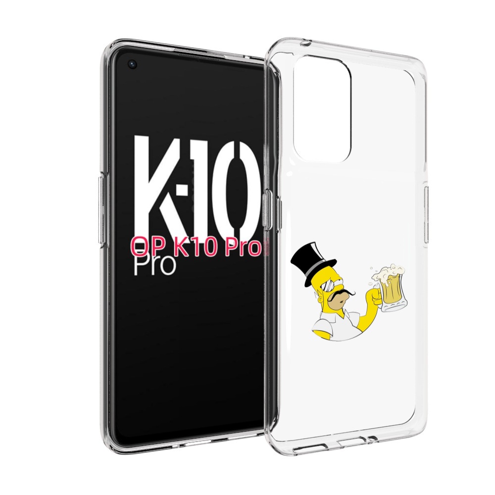 

Чехол MyPads гомер-с-напитком для OPPO K10 Pro, Прозрачный, Tocco