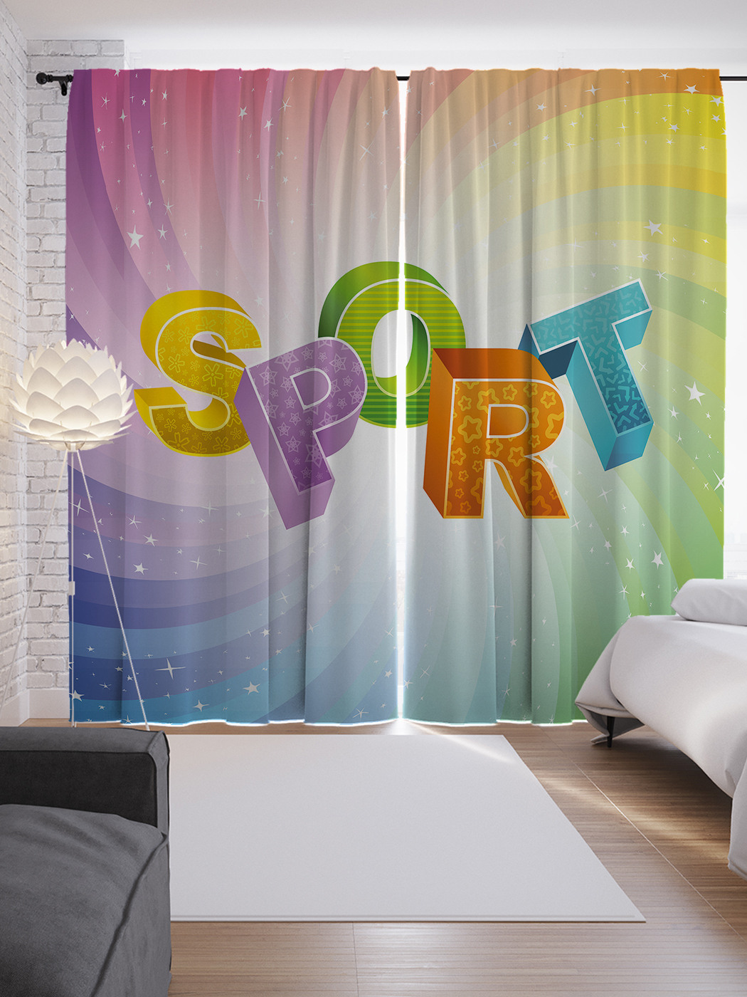 

Шторы JoyArty с фотопечатью "Спорт" из сатена, 290х265 см, Спорт