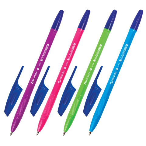 

Ручка шариковая BRAUBERG "X-333" NEON SOLID, СИНЯЯ, корпус ассорти, узел 0,7 мм, ли