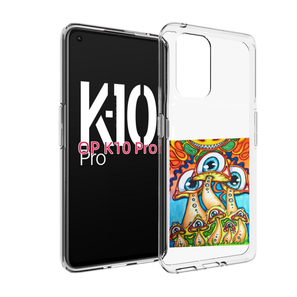 

Чехол MyPads грибы с глазами для OPPO K10 Pro, Прозрачный, Tocco