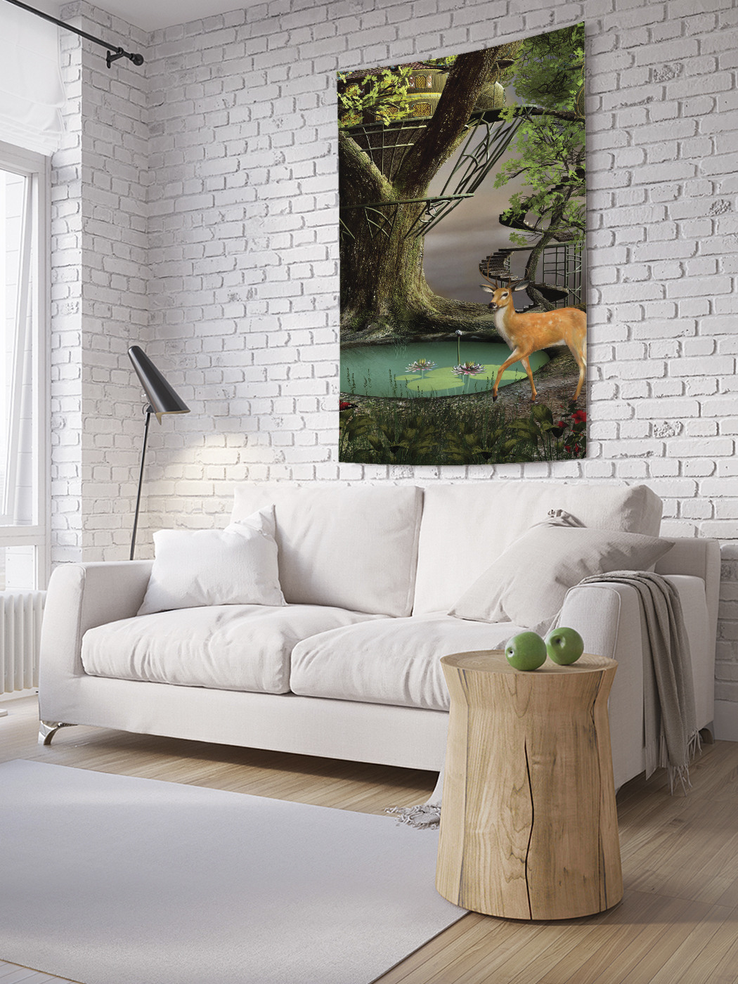 

Вертикальное фотопанно на стену JoyArty Олени у пруда 100x150 см, Олени у пруда