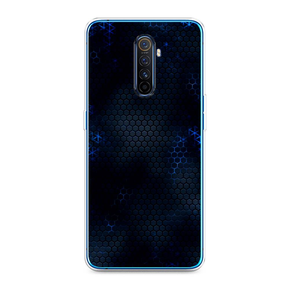 фото Силиконовый чехол "фон соты синие" на realme x2 pro awog