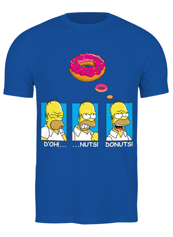 

Футболка мужская Printio Homer simpson & donut синий XL, Homer simpson & donut