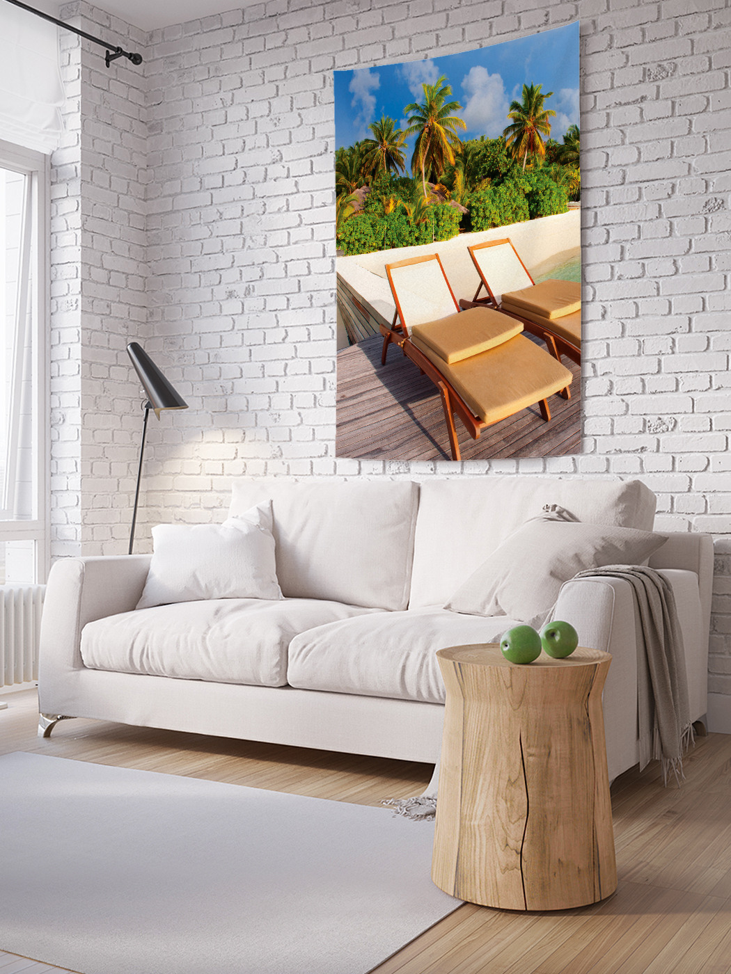 

Вертикальное фотопанно на стену JoyArty Мягкие лежаки у моря 100x150 см, Мягкие лежаки у моря