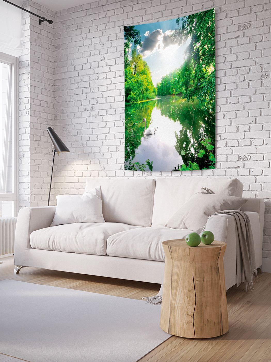 

Вертикальное фотопанно на стену JoyArty Лебедь на реке 100x150 см, Лебедь на реке