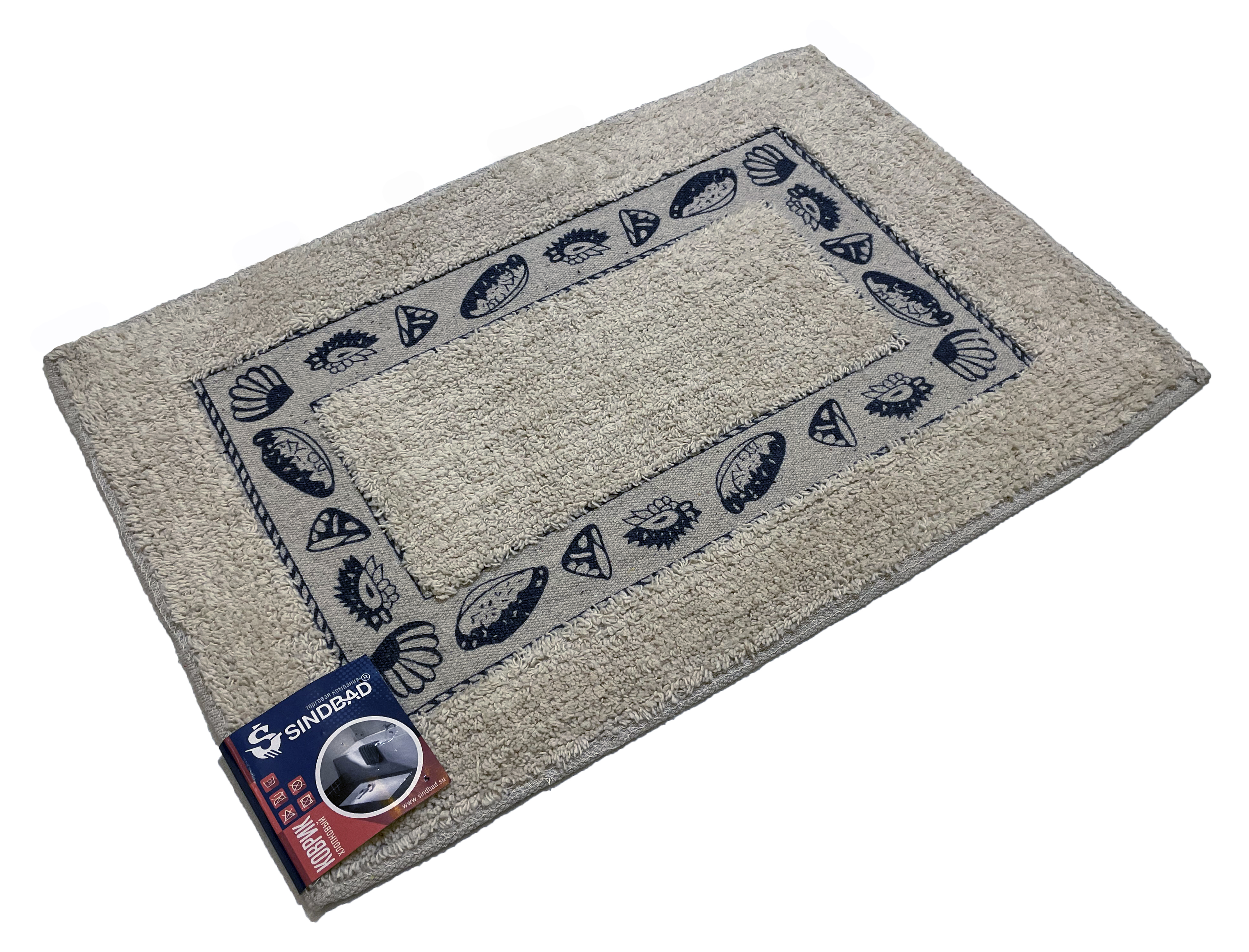 Коврик хлопковый Sindbad 800-1 с печатным рисунком, 40x60x0,8 см