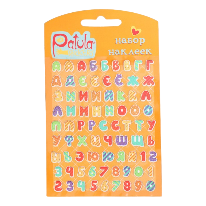 Мягкие наклейки Алфавит и цифры, 9,5х15 см, MP004