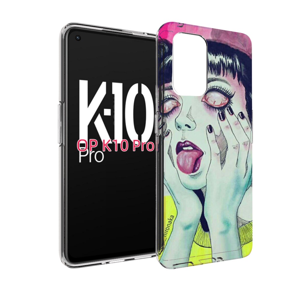 

Чехол MyPads девушка без зрачков для OPPO K10 Pro, Прозрачный, Tocco