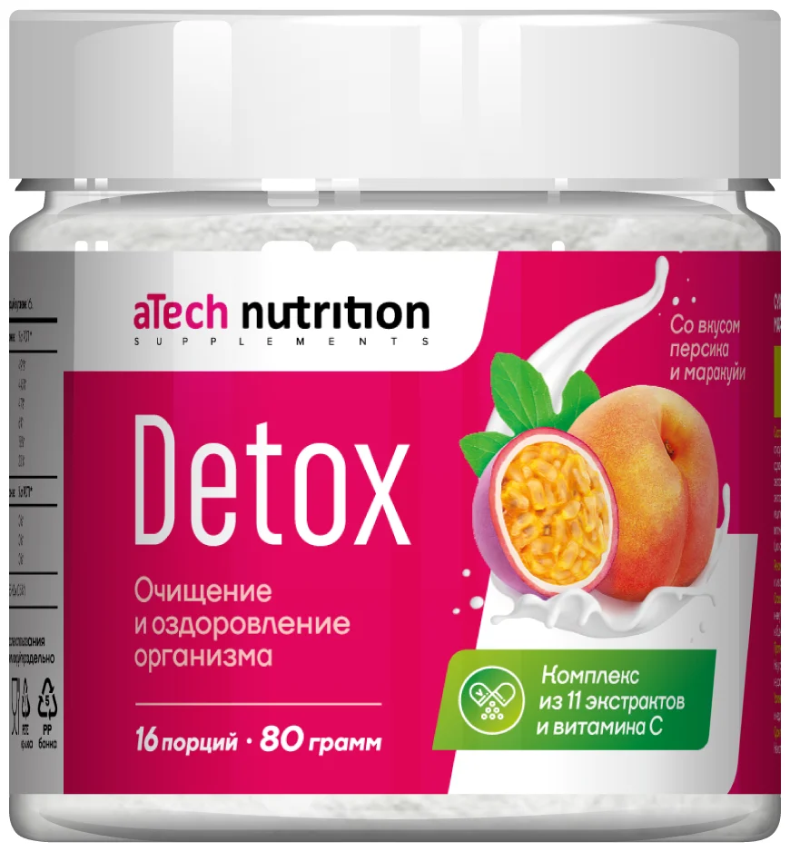 Напиток дренажный aTech nutrition Персик-маракуйя, 80 г aTech Nutrition