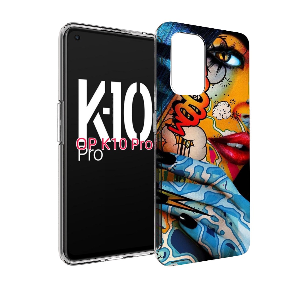 

Чехол MyPads девушка разрисованная краскам иженский для OPPO K10 Pro, Прозрачный, Tocco