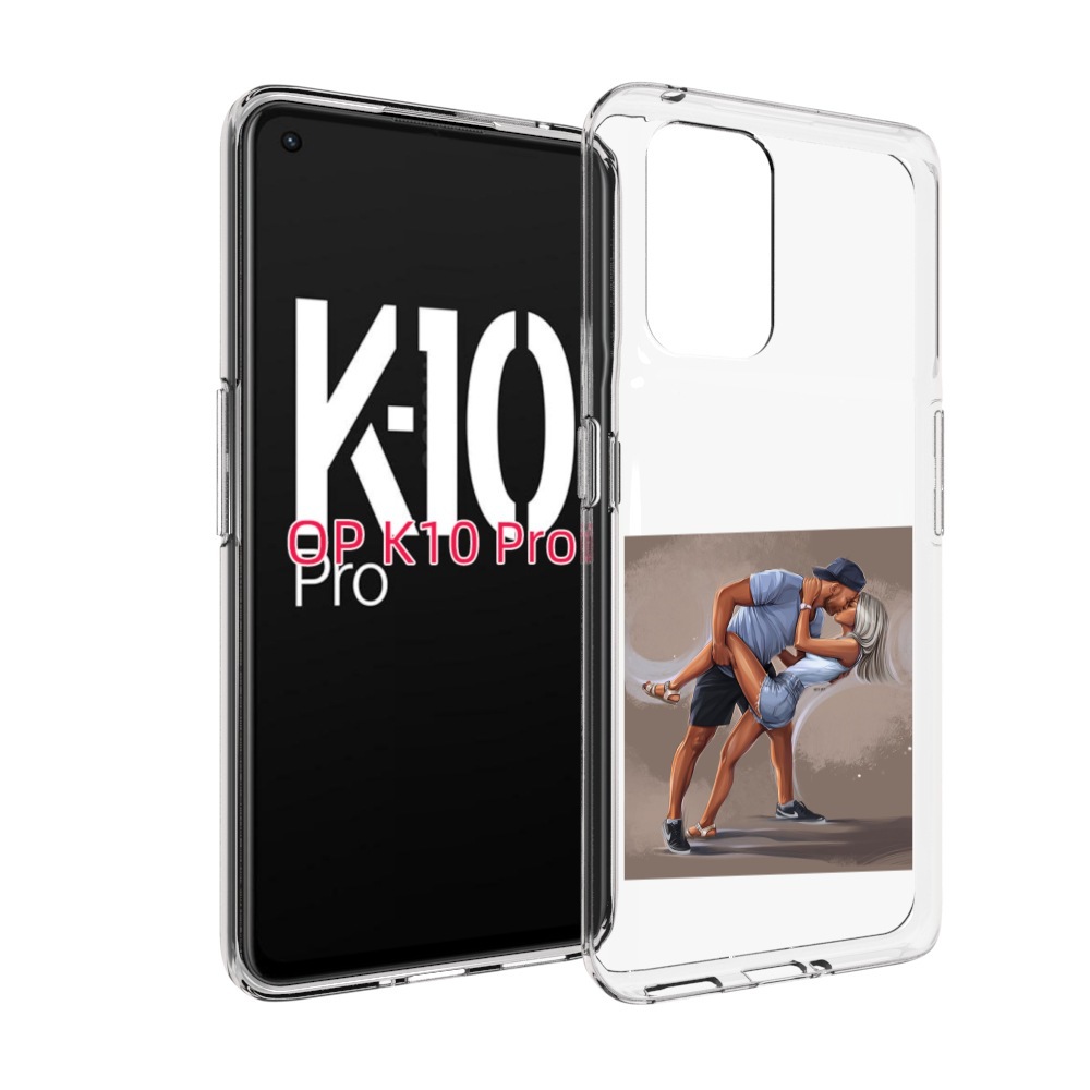 

Чехол MyPads девушка с парнем танцуют женский для OPPO K10 Pro, Прозрачный, Tocco