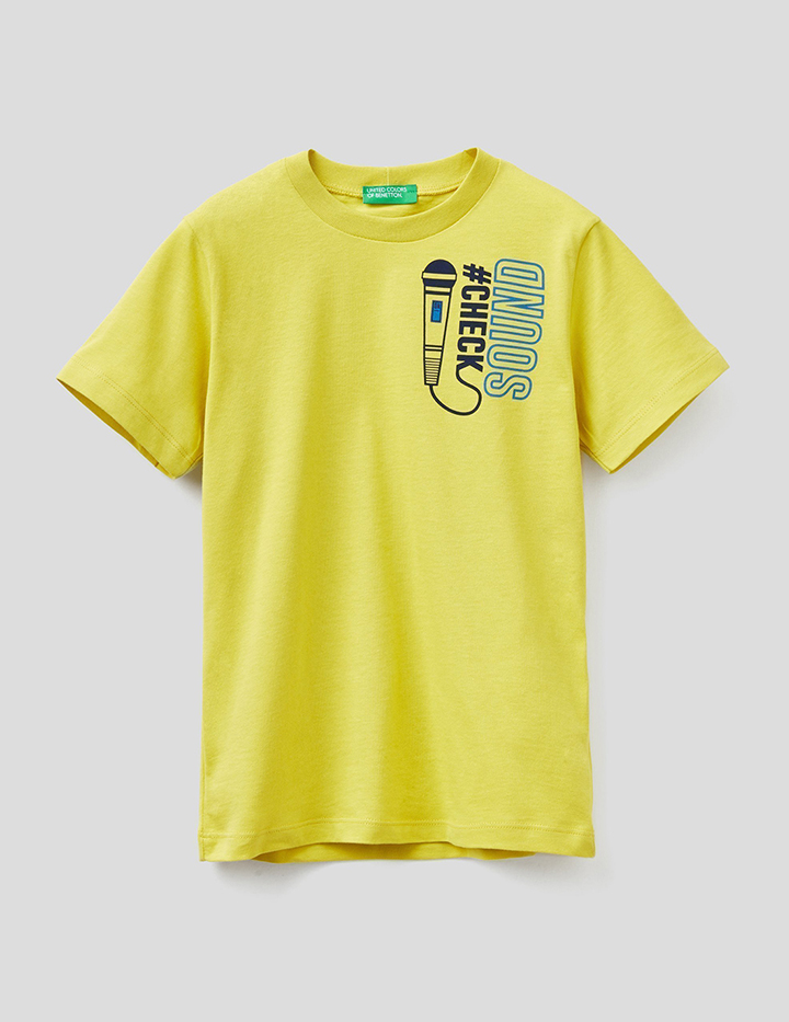

Футболка для мальчиков Benetton цв. желтый р.158, 21A_3I1XC15B5