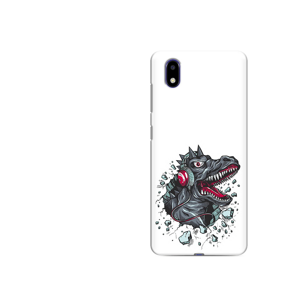 

Чехол MyPads Tocco для ZTE Blade A31 Lite Нарисованный динозавр в наушниках, Прозрачный, Tocco