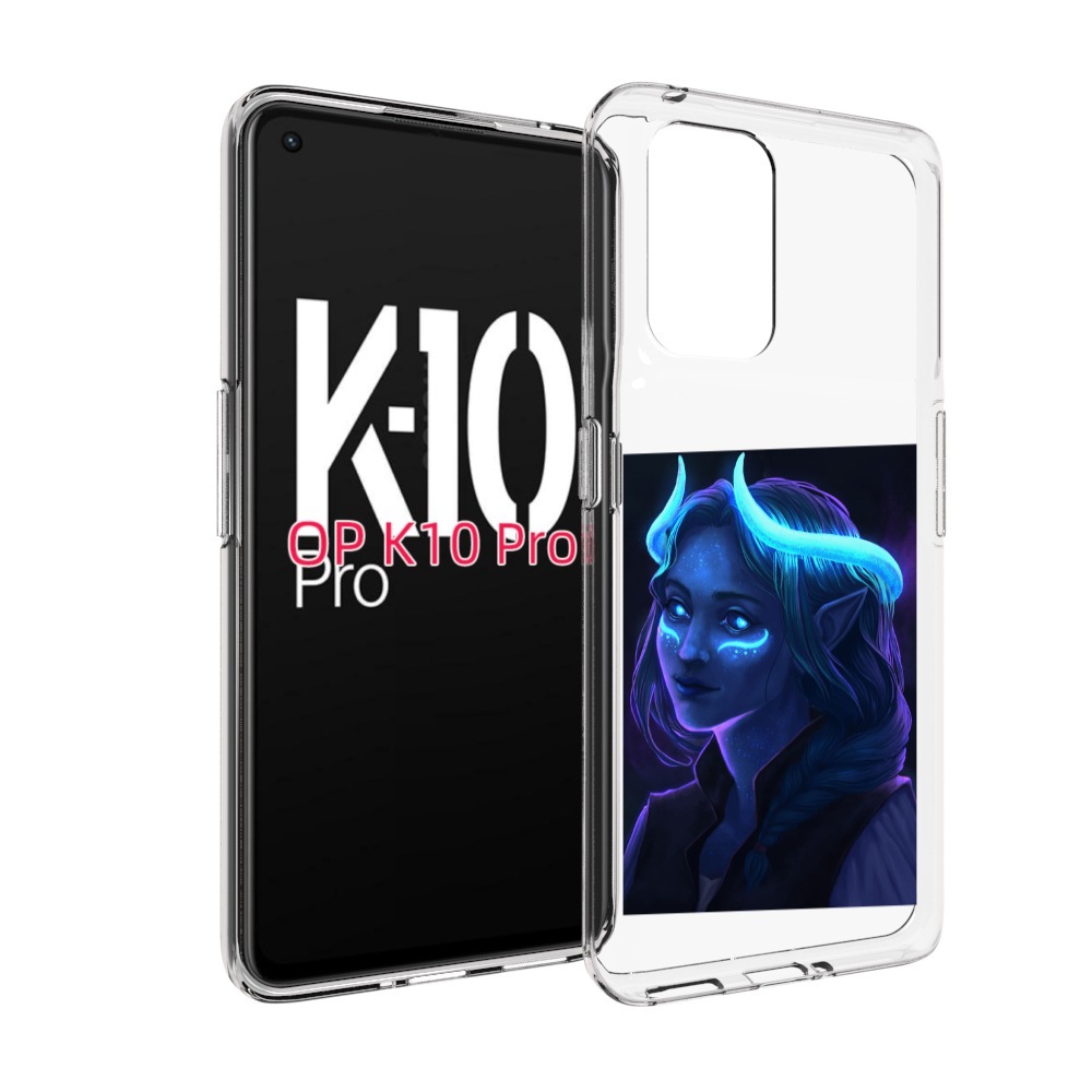

Чехол MyPads девушка синяя ледяная женский для OPPO K10 Pro, Прозрачный, Tocco