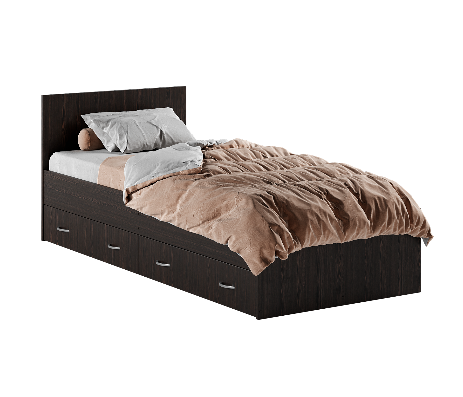 

Кровать RuHome24 Виктория 80х200 венге с ящиками, Коричневый, Виктория