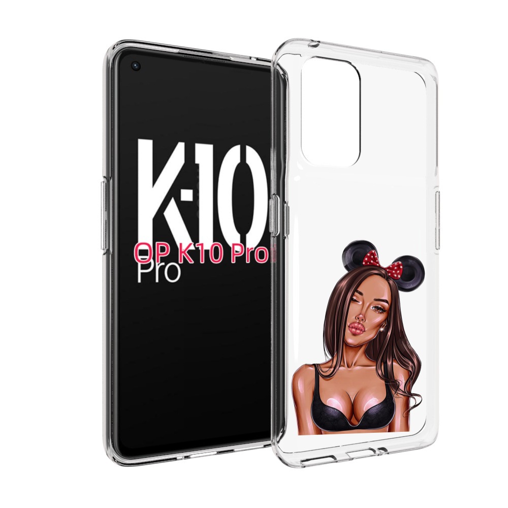 

Чехол MyPads девушка-в-купальнике-с-ушками женский для OPPO K10 Pro, Прозрачный, Tocco