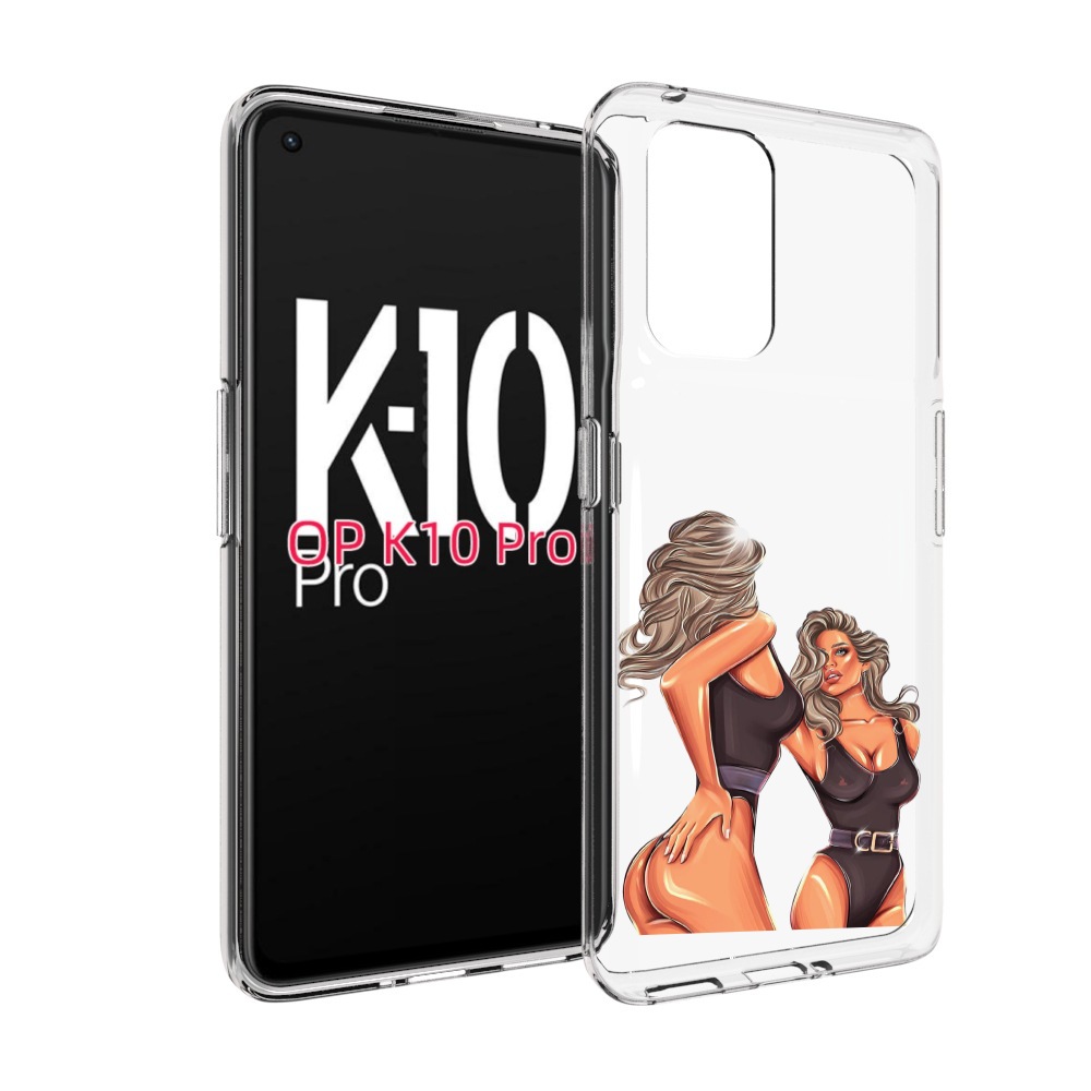 Чехол MyPads девушка-в-купальнике-черном женский для OPPO K10 Pro