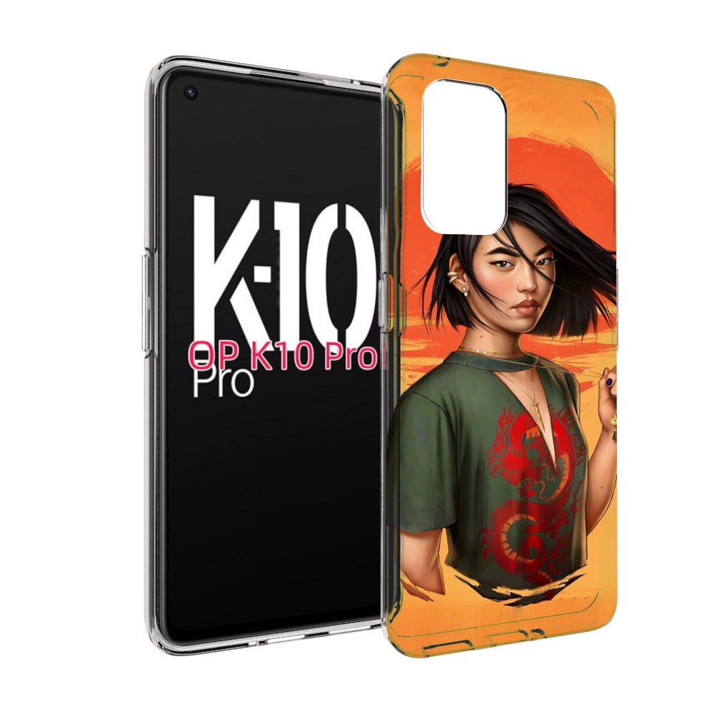 

Чехол MyPads девушка-в-оранжевом-фоне женский для OPPO K10 Pro, Прозрачный, Tocco
