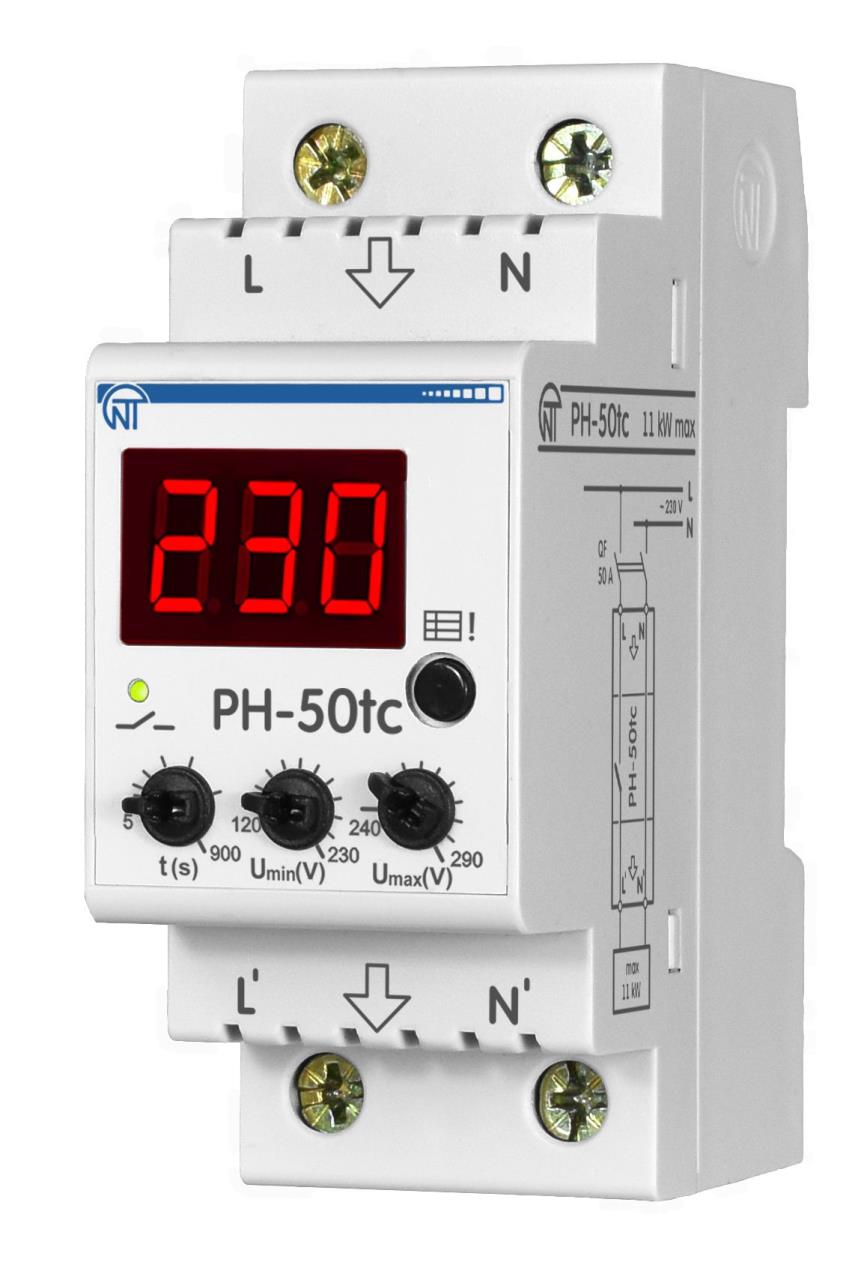 Реле напряжения Новатек-Электро РН-50tc 24-00122332 однофазное реле напряжения новатек электро рн 260т однофазное 3425600260т