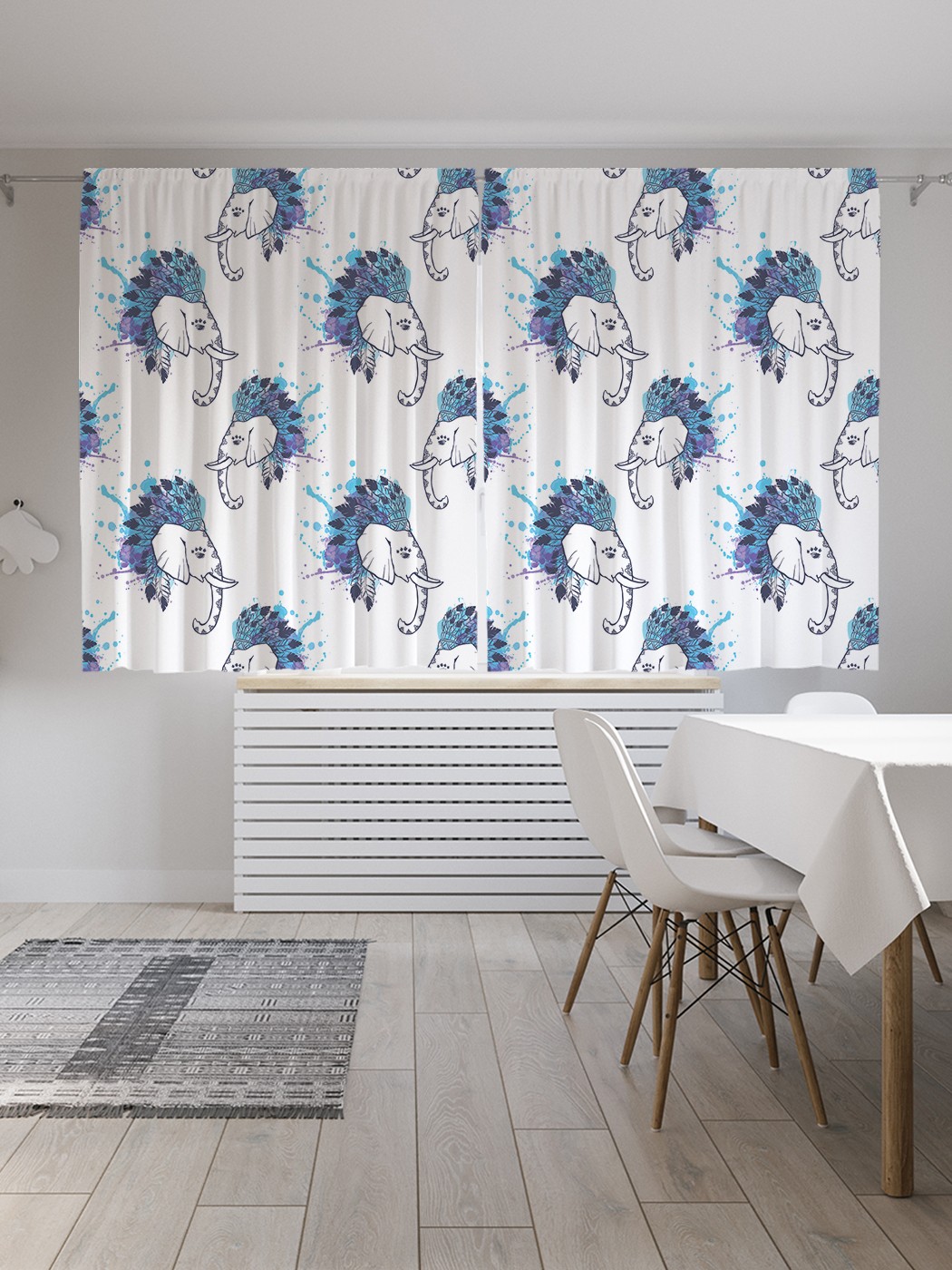 

Классические шторы JoyArty "Слон в венце из перьев", Oxford DeLux, 2 полотна 145x180 см, Слон в венце из перьев